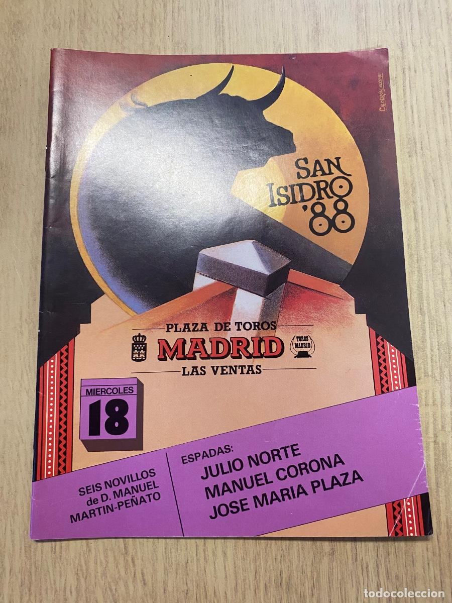 Coleccionismo cromos antiguos: Programa Feria de San Isidro 1988 lunes 23 Plz Las Ventas