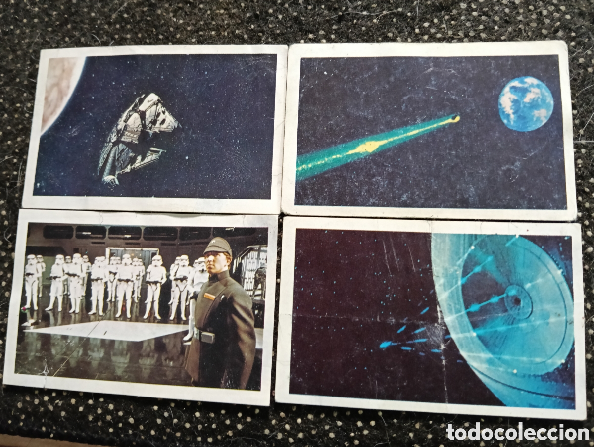 Coleccionismo cromos antiguos: LA GUERRA DE LAS GALAXIAS N&deg; 85-91-92-103 - PACOSA DOS 1977 despegados