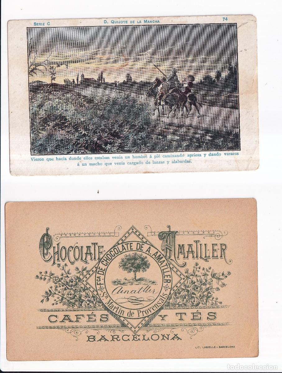 Coleccionismo cromos antiguos: D. QUIJOTE DE LA MANCHA : SERIA B. NUMERO 74 .- CHOCOLATE AMATLLER