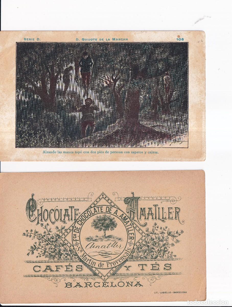 Coleccionismo cromos antiguos: D. QUIJOTE DE LA MANCHA : SERIE D. NUMERO 108 .- CHOCOLATE AMATLLER