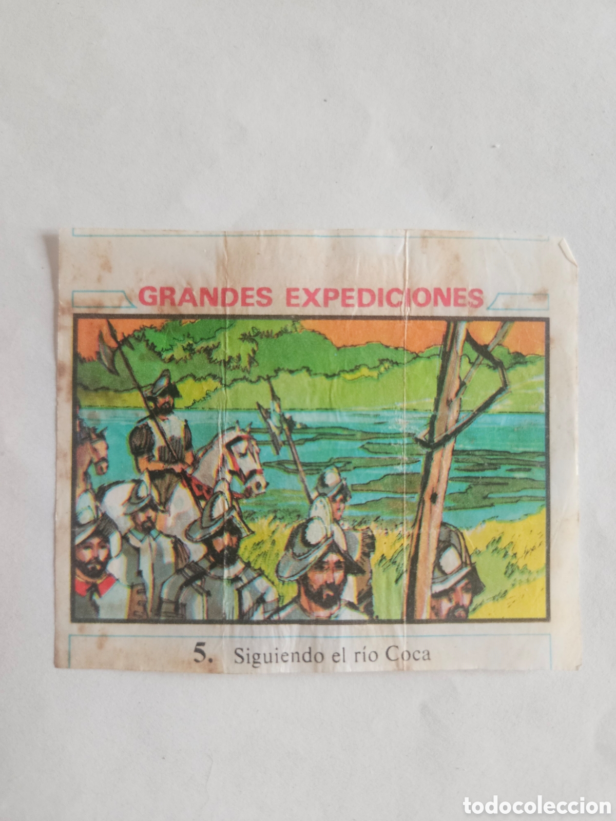 Coleccionismo cromos antiguos: CROMO - GRANDES EXPEDICIONES - N&deg; 5 SIGUIENDO EL RIO COCA - CHICLES DUNKIN - NUNCA PEGADO