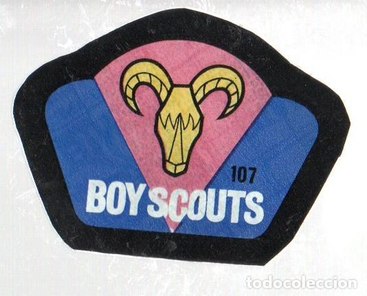 Coleccionismo cromos antiguos: ANTIGUO CROMO BIMBO SUPER EMBLEMAS N&ordm; 107 - BOYSCOUTS. NUEVO, SIN PEGAR.