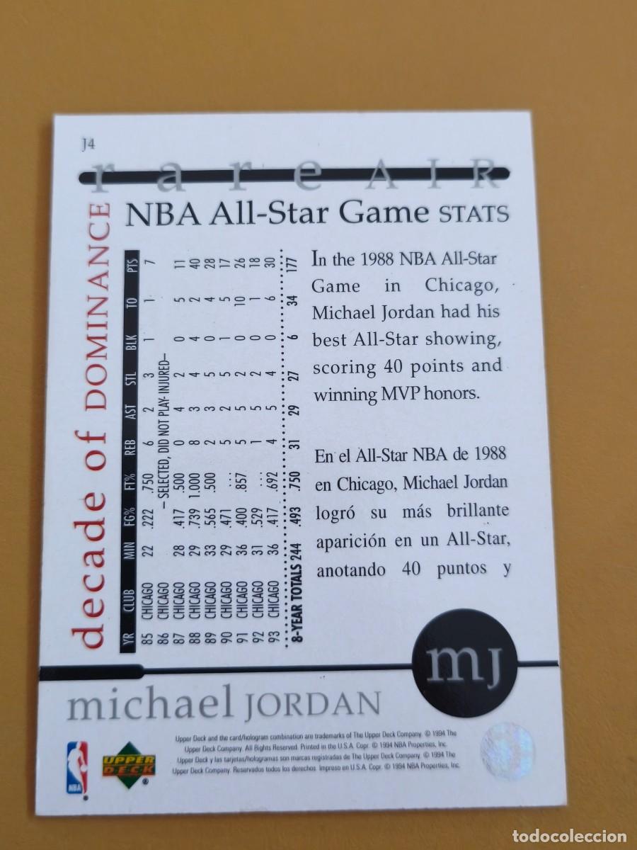 Coleccionismo cromos antiguos: michael jordan, upper deck nba all star 1994 - Foto 2