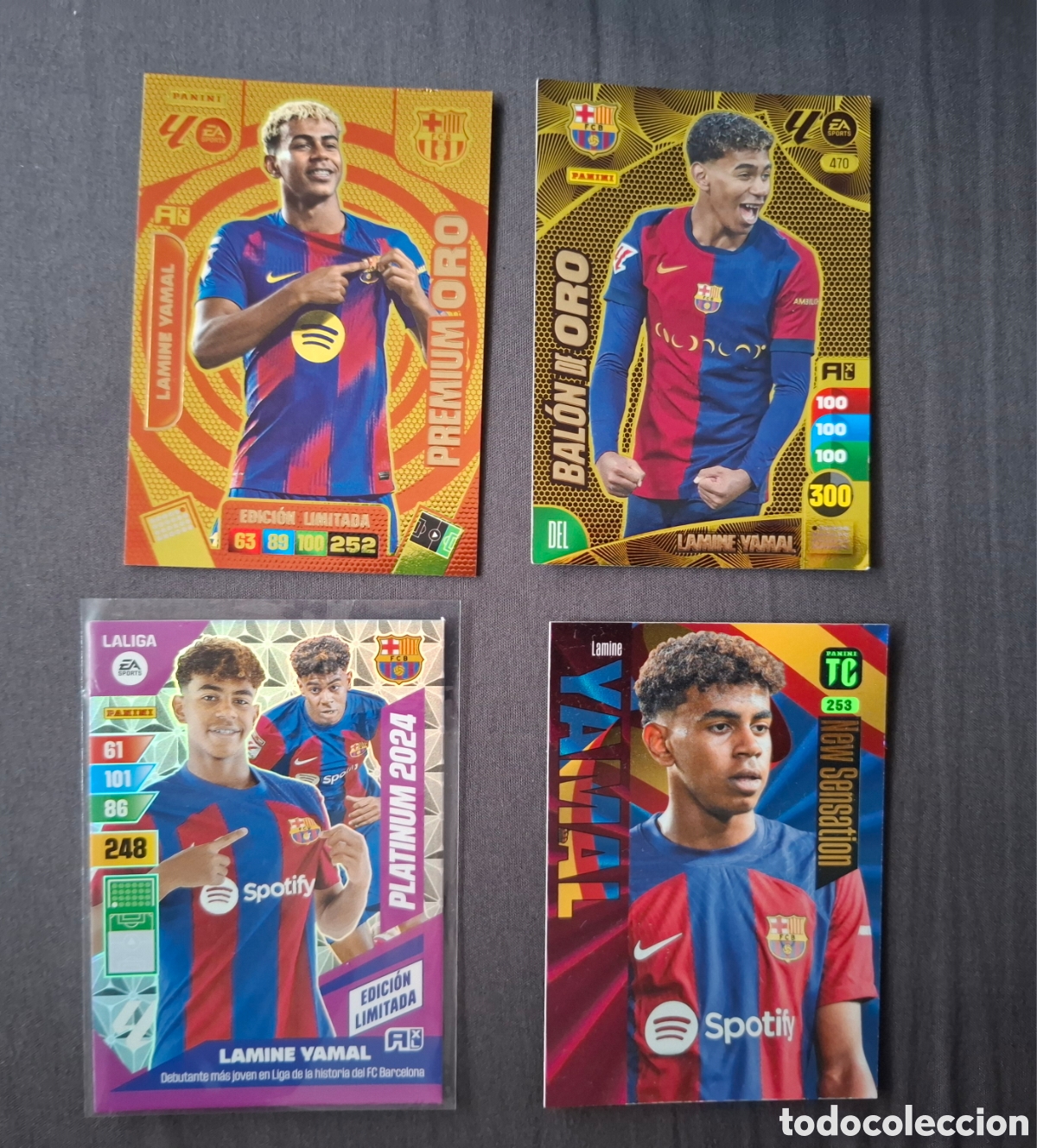 Coleccionismo cromos antiguos: Lamine Yamal Panini Cartas Premium Oro y Platinum