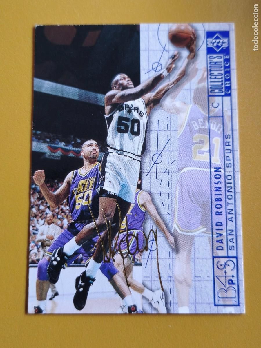 Coleccionismo cromos antiguos: david robinson, upper deck collector's firmada