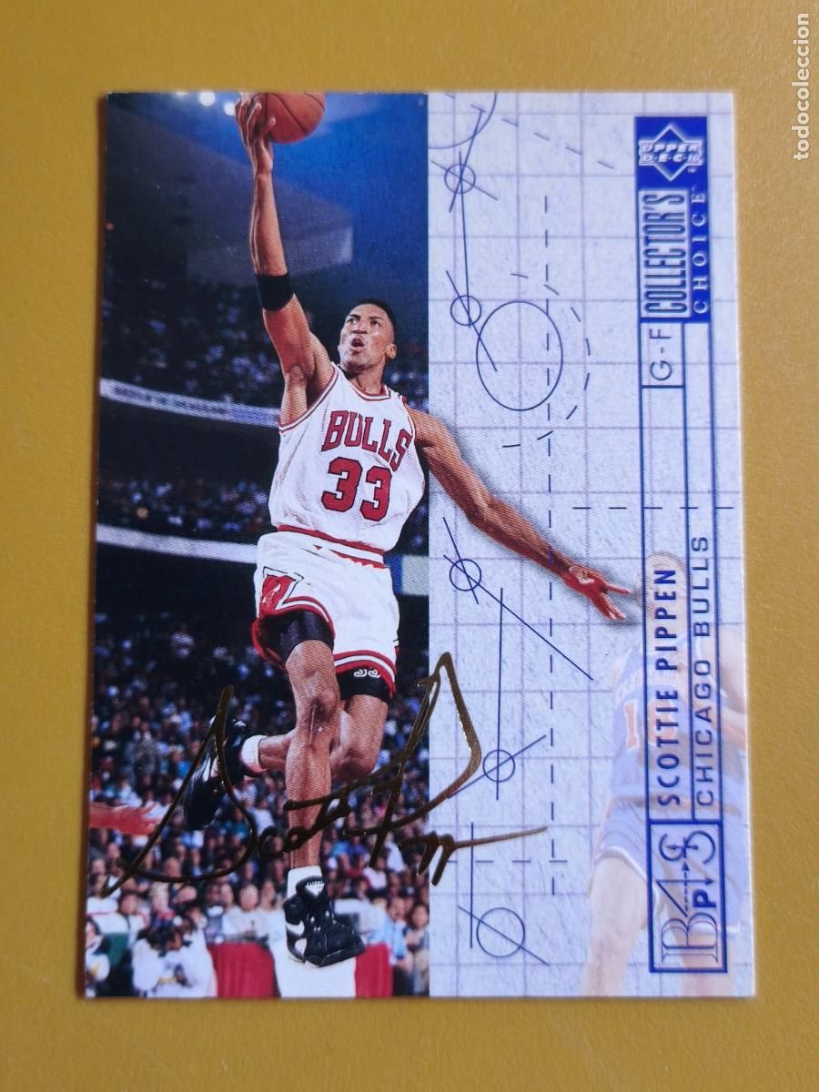 Coleccionismo cromos antiguos: scottie pippen, upper deck collector's firmada