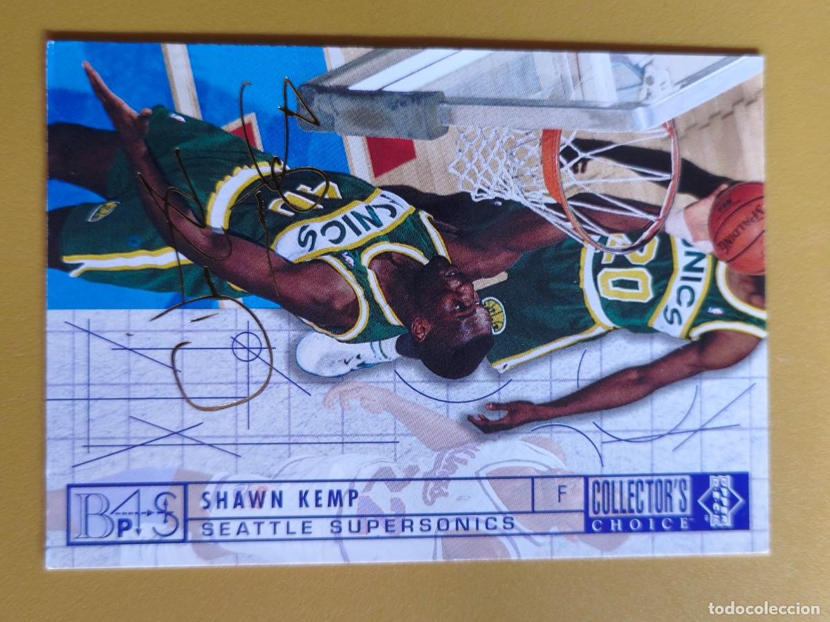 Coleccionismo cromos antiguos: shawn kemp, upper deck collector's firmada