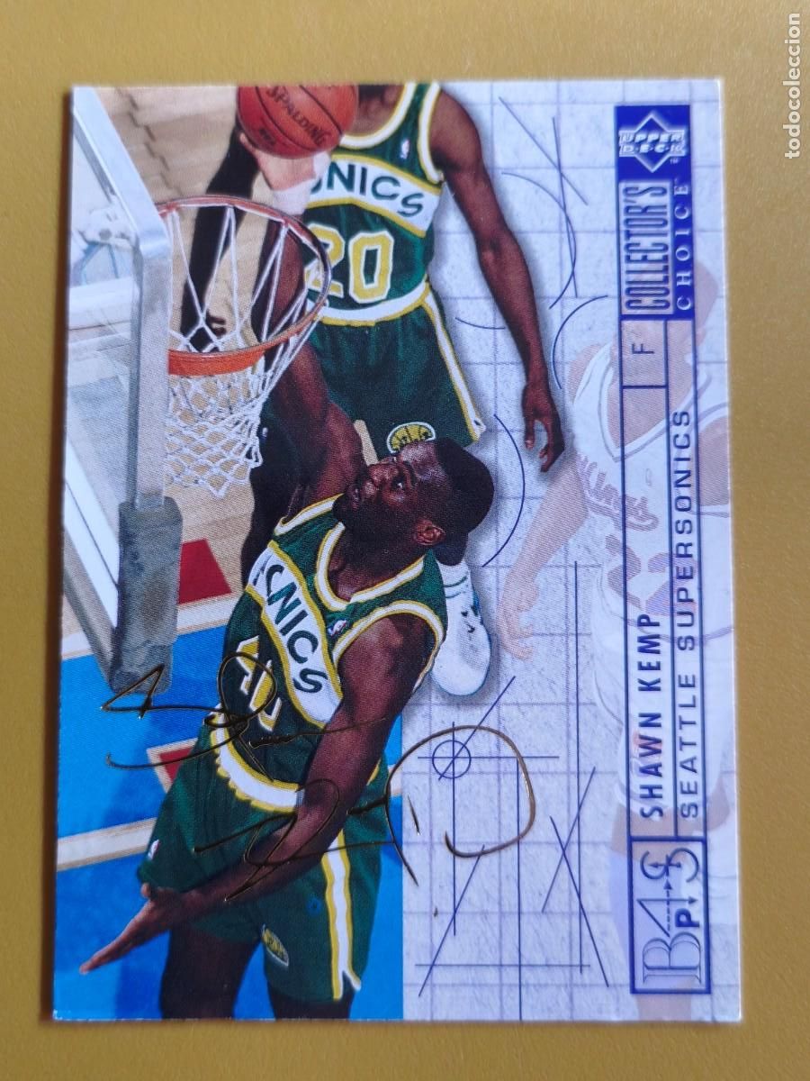 Coleccionismo cromos antiguos: shawn kemp, upper deck collector's firmada