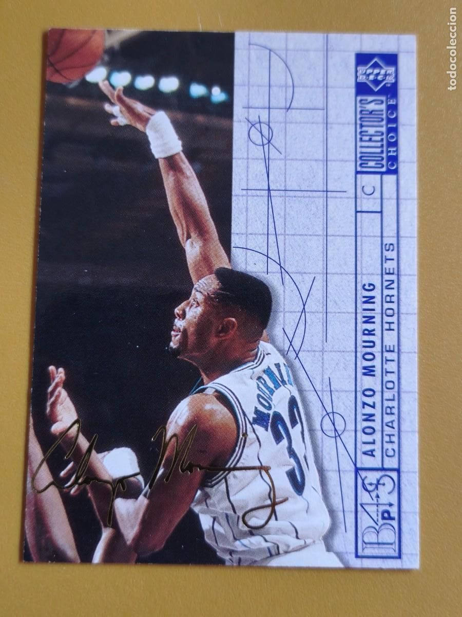 Coleccionismo cromos antiguos: alonzo mourning, upper deck collector's firmada