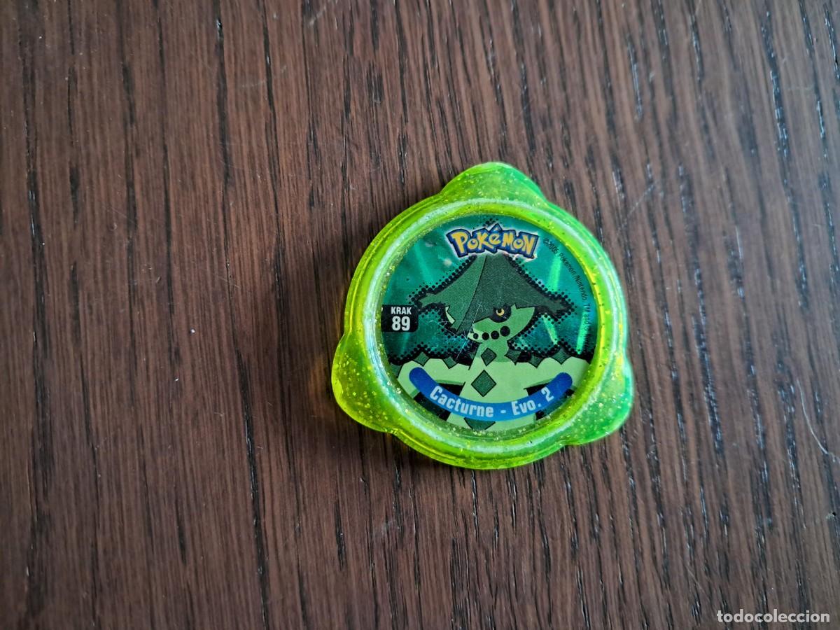 Coleccionismo cromos antiguos: TAZO POKEMON KRAK PANINI COLECCION KRAKS CAJA-2 VERDE FOSFORITO NUMERO 89 CACTURNE