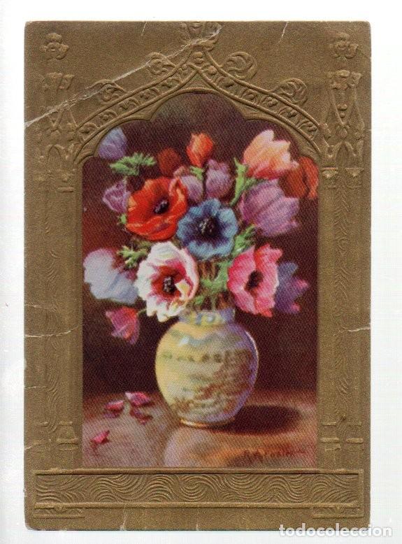 Coleccionismo cromos antiguos: ANTIGUO CROMO, CHOCOLATES EVARISTO JUNCOSA HIJO - ARTE MODERNO, SERIE F N&ordm; 4 - JARRON CON FLORES.