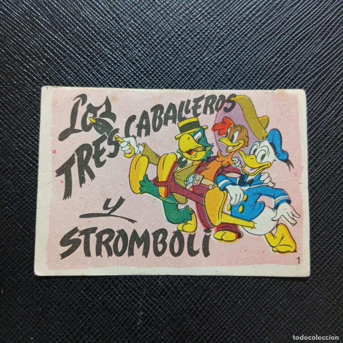 Coleccionismo cromos antiguos: LOS TRES CABALLEROS Y STROMBOLI CHOCOLATES LLOVERAS DISNEY 1948 CROMO - SIN PEGAR - 1