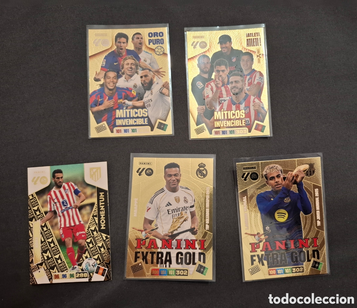 Coleccionismo cromos antiguos: Adrenalyn Extra Gold, miticos Momentum
