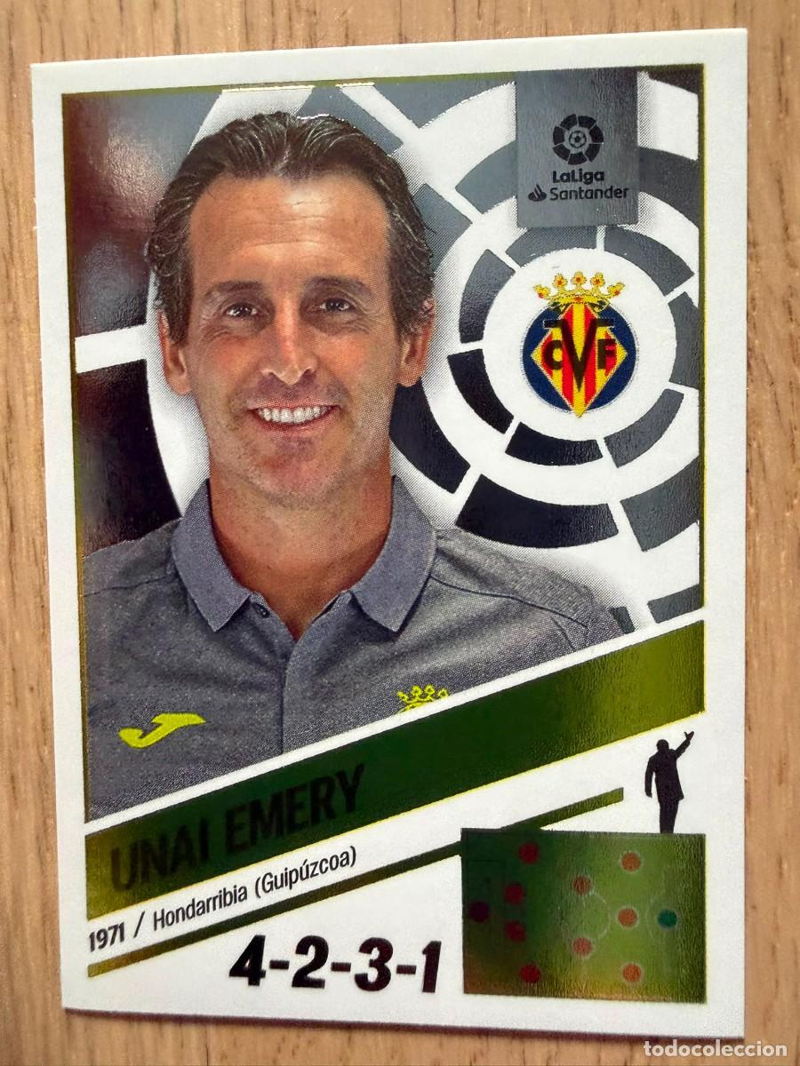 Sammeln alte Sammelbilder: 2 UNAI EMERY ENTRENADOR VILLARREAL 22 23 2022 2023 LIGA SANTANDER COLECCIONES ESTE SIN PEGAR STICKER