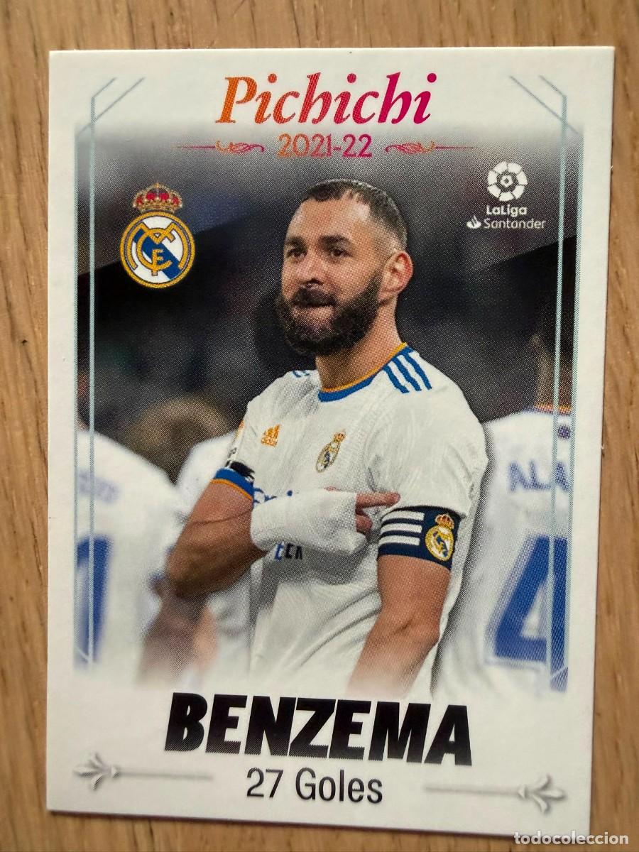 Coleccionismo cromos antiguos: 8 BENZEMA PICHICHI MADRID CUADRO HONOR 22 23 2022 2023 LIGA SANTANDER COLECCIONES ESTE SIN PEGAR