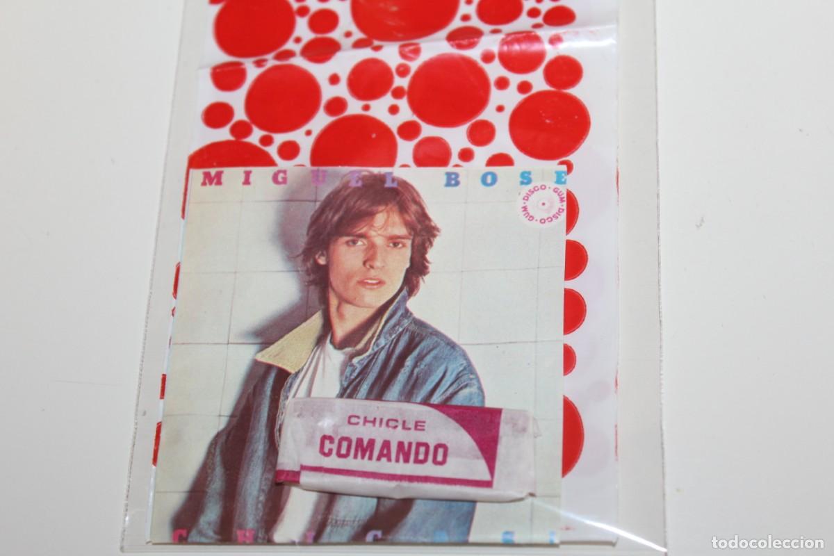 Coleccionismo cromos antiguos: CHICLE COMANDO FRESA Y CROMO DISCO GUM - MIGUEL BOSE