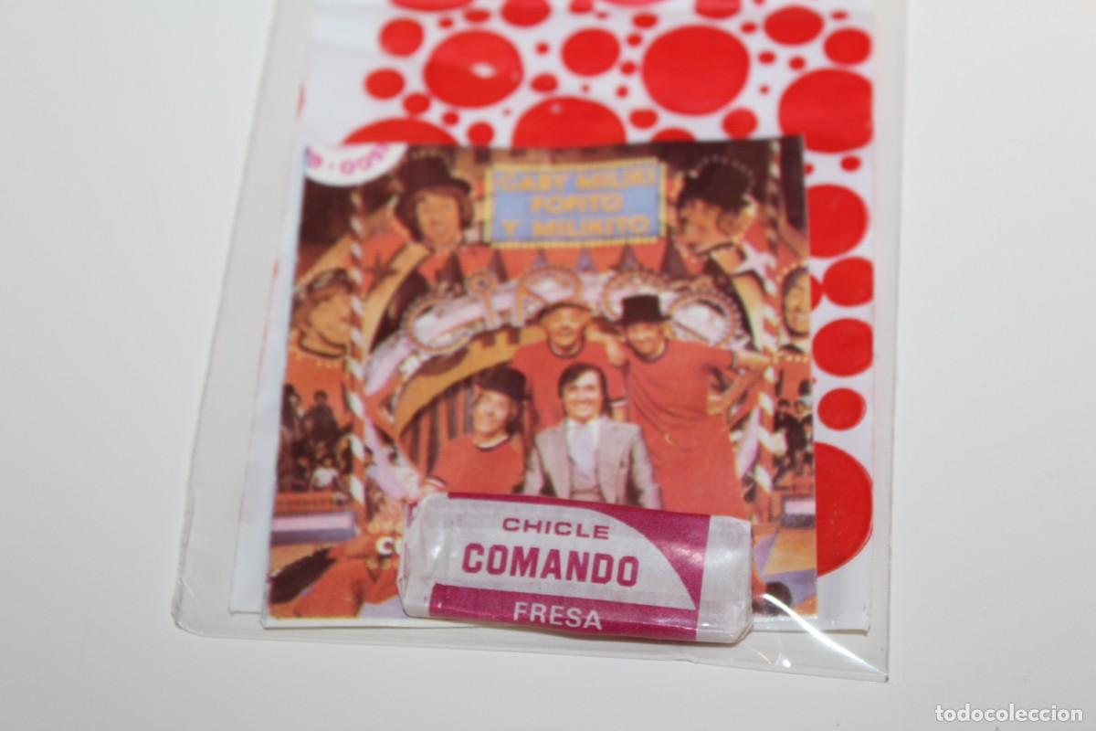 Coleccionismo cromos antiguos: CHICLE COMANDO FRESA Y CROMO DISCO GUM - GABI - MILIKI - FOFITO Y MILIKITO