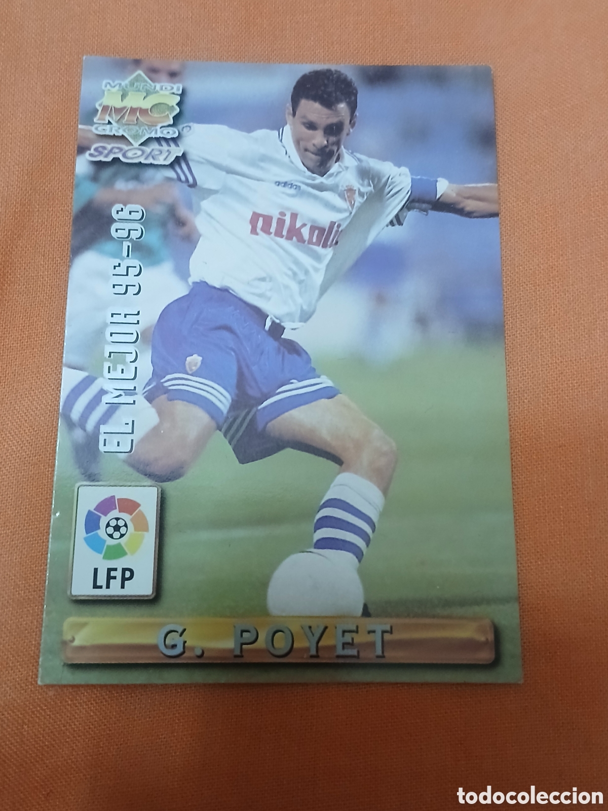 Coleccionismo cromos antiguos: Cromo Poyet Las Fichas de la Liga Mundicromo Sport (Temp.1995-96) N&deg;411 -Zaragoza-
