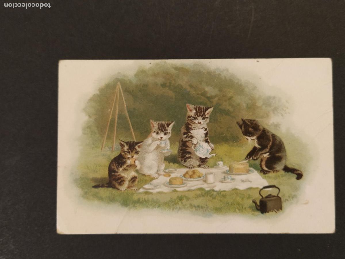 Coleccionismo cromos antiguos: LOS GATOS QUE MERENDABAN - GALLETAS BIZCOCHOS VI&Ntilde;AS Y CIA - CROMO ANTIGUO (116.605)