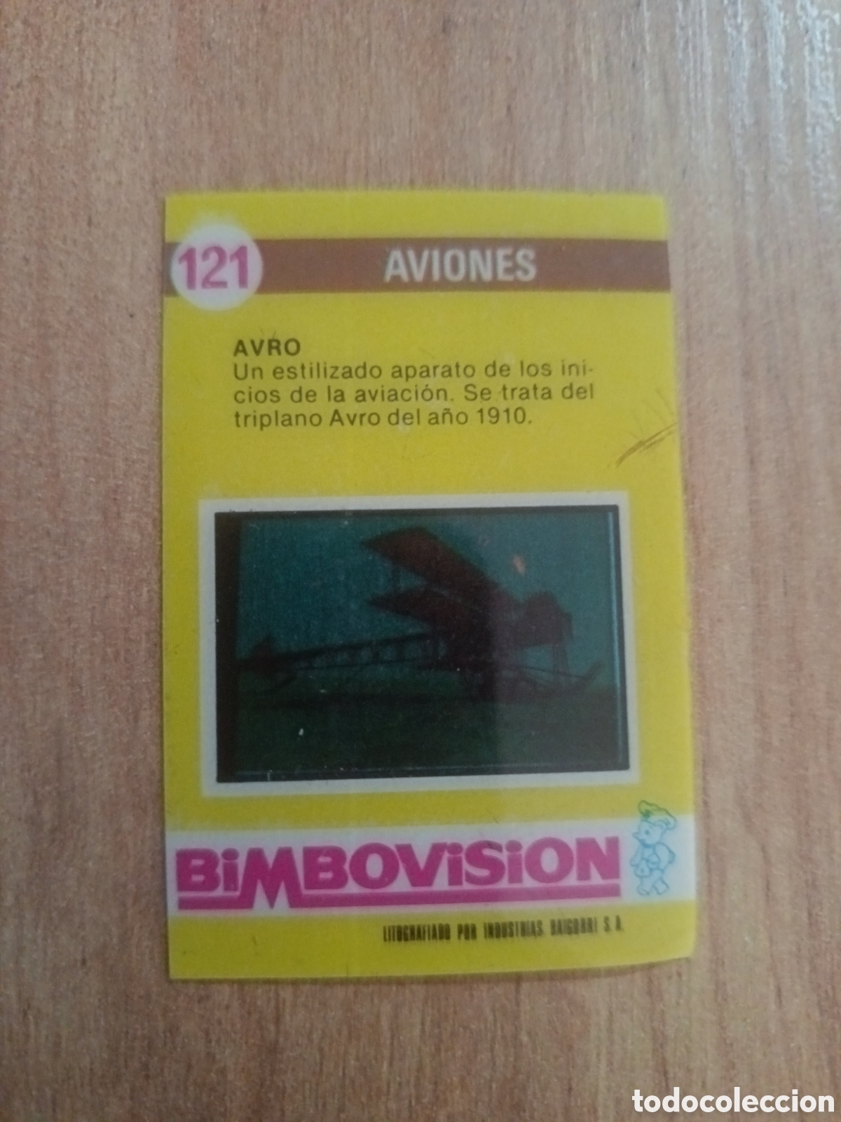 Coleccionismo cromos antiguos: 121 BIMBOVISION ANTIGUO CROMO DE BIMBO AVIONES - AVRO - A&Ntilde;OS 70