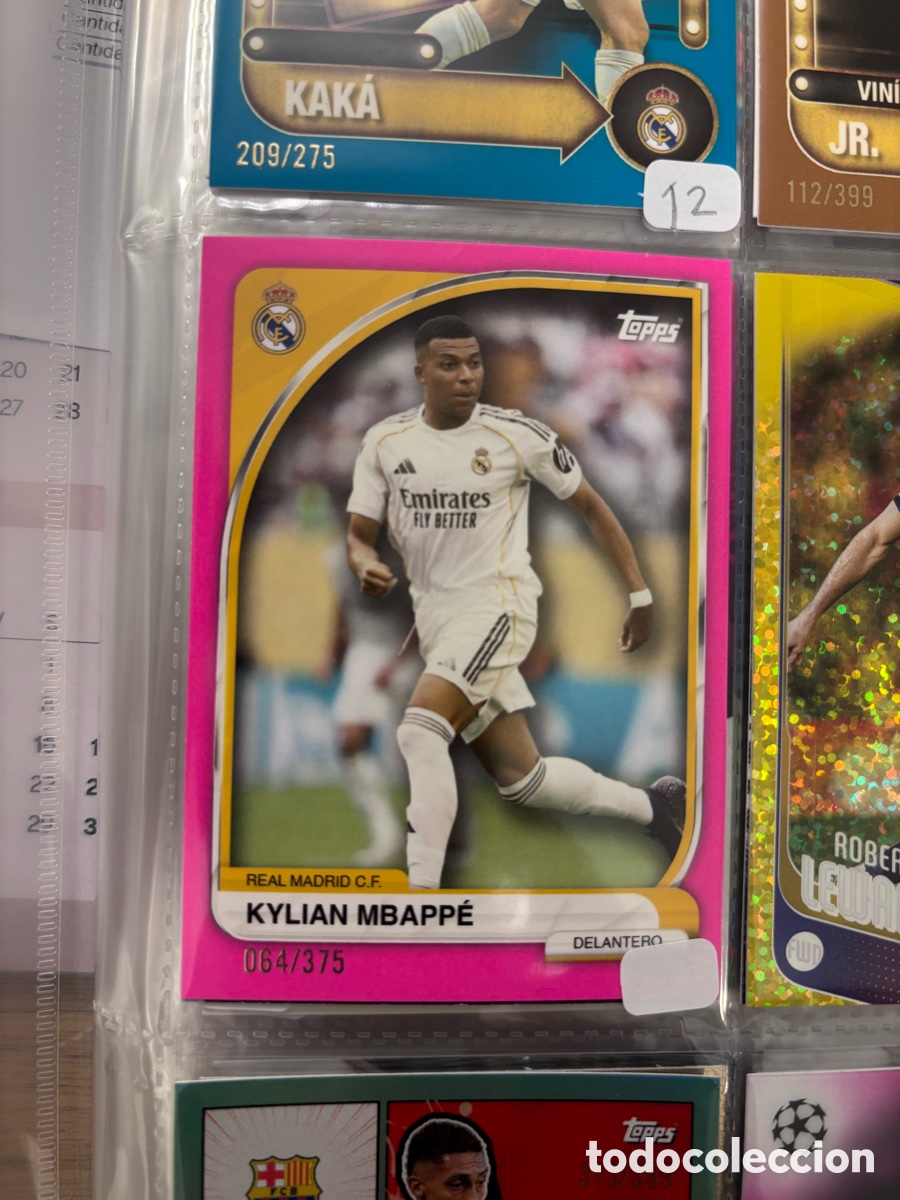 Coleccionismo cromos antiguos: Carta numerada MBAPPE REAL MADRID Topps 064/375