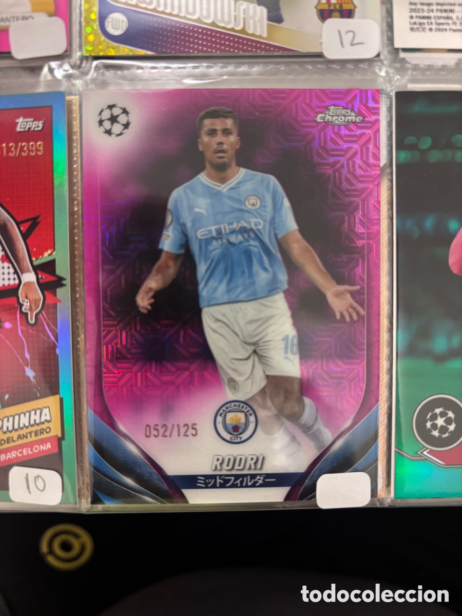 Coleccionismo cromos antiguos: Carta numerada RODRI M&Aacute;NCHESTER CITY 052/125