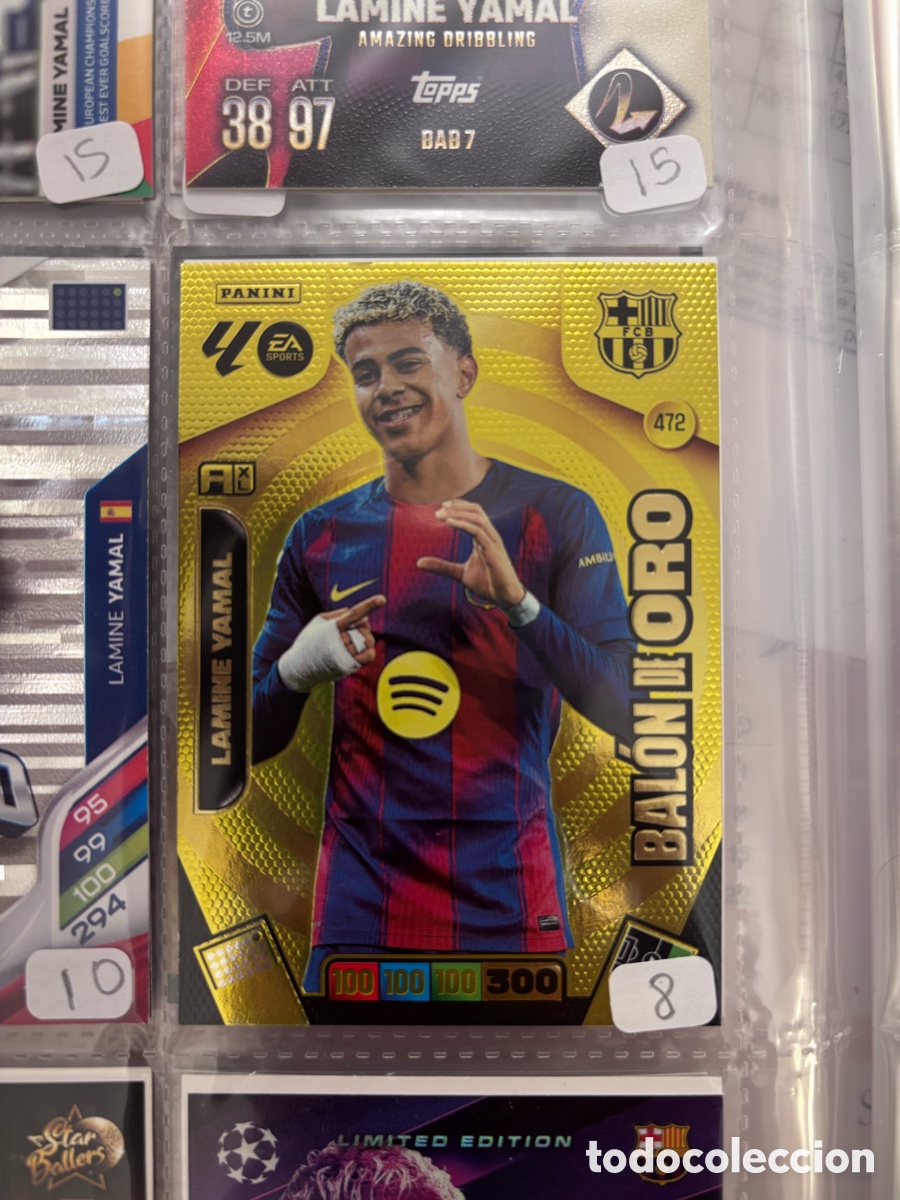 Coleccionismo cromos antiguos: LAMINE YAMAL FC BARCELONA Bal&oacute;n de Oro n&uacute;mero 472 Panini Adrenalyn XL La Liga 2025 2026