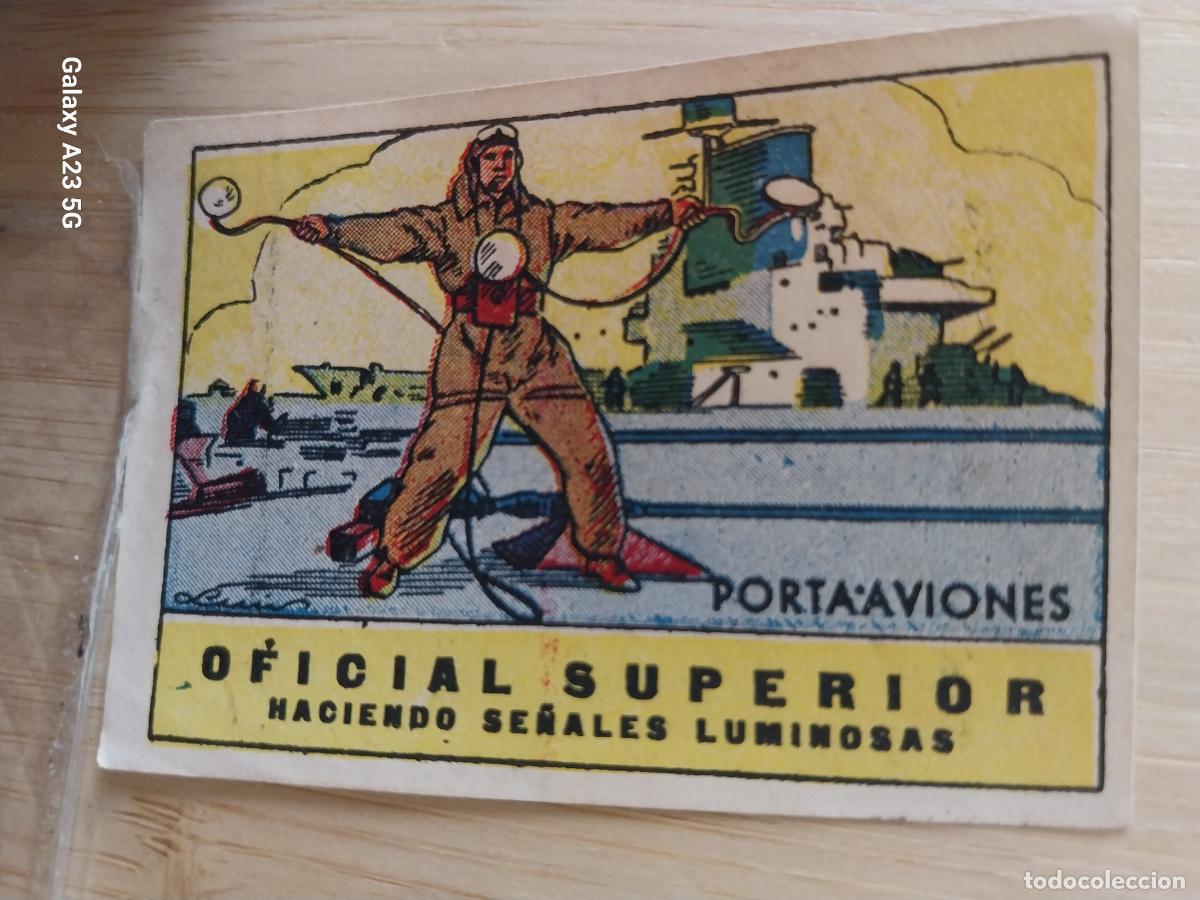 Coleccionismo cromos antiguos: PORTAAVIONES OFICIAL SUPERIOR SE&Ntilde;ALES LUMINOSAS CROMO A&Ntilde;OS 50 ILUSTRACION 7X5CMS AVIACION ED CISNE +