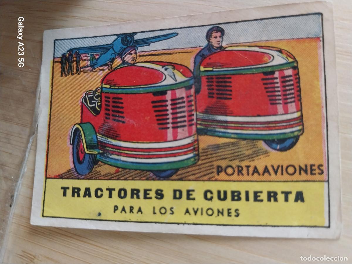 Coleccionismo cromos antiguos: PORTAAVIONES TRACTORES CUBIERTA AVIONES CROMO A&Ntilde;OS 50 ILUSTRACION 7X5CMS AVIACION ED CISNE +