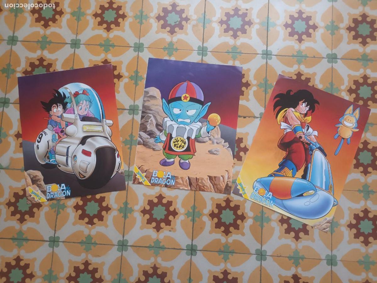 Coleccionismo cromos antiguos: LOTE POSTER BOLA DE DRAGO DRAC. CHICLES SONRICS. TOEI 1989