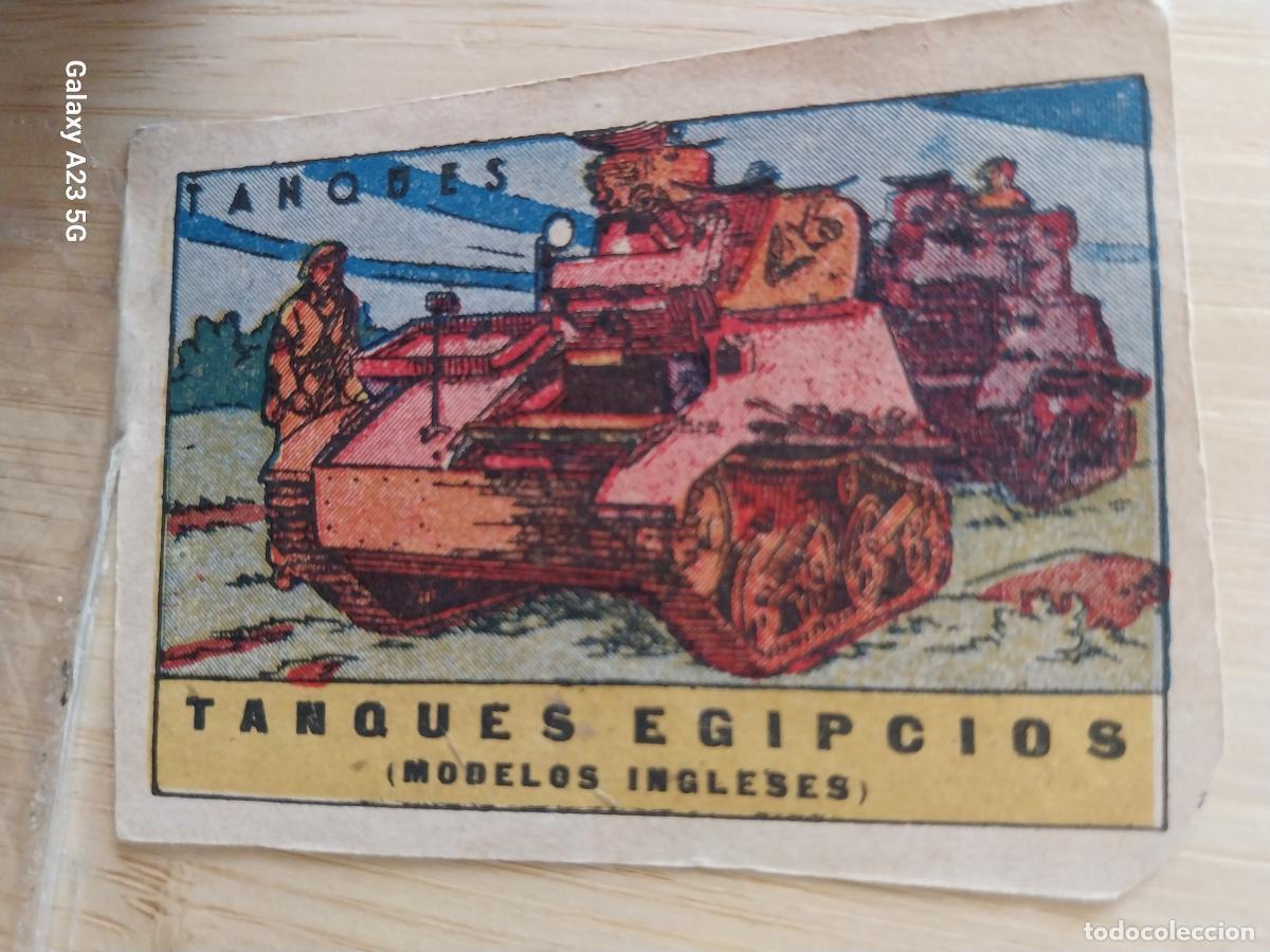 Coleccionismo cromos antiguos: TANQUE EGIPCIOS CROMO A&Ntilde;OS 40 ILUSTRACION 7X5CMS ORIGINAL ANTIGUO
