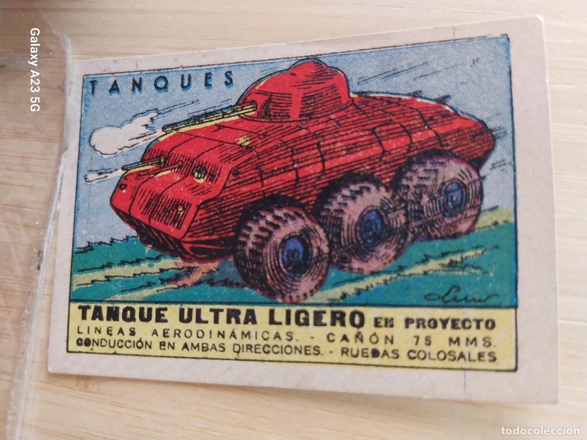 Coleccionismo cromos antiguos: TANQUE ULTRA LIGERO FUERZAS MECANIZADAS CROMO A&Ntilde;OS 40 ILUSTRACION 7X5CMS ORIGINAL