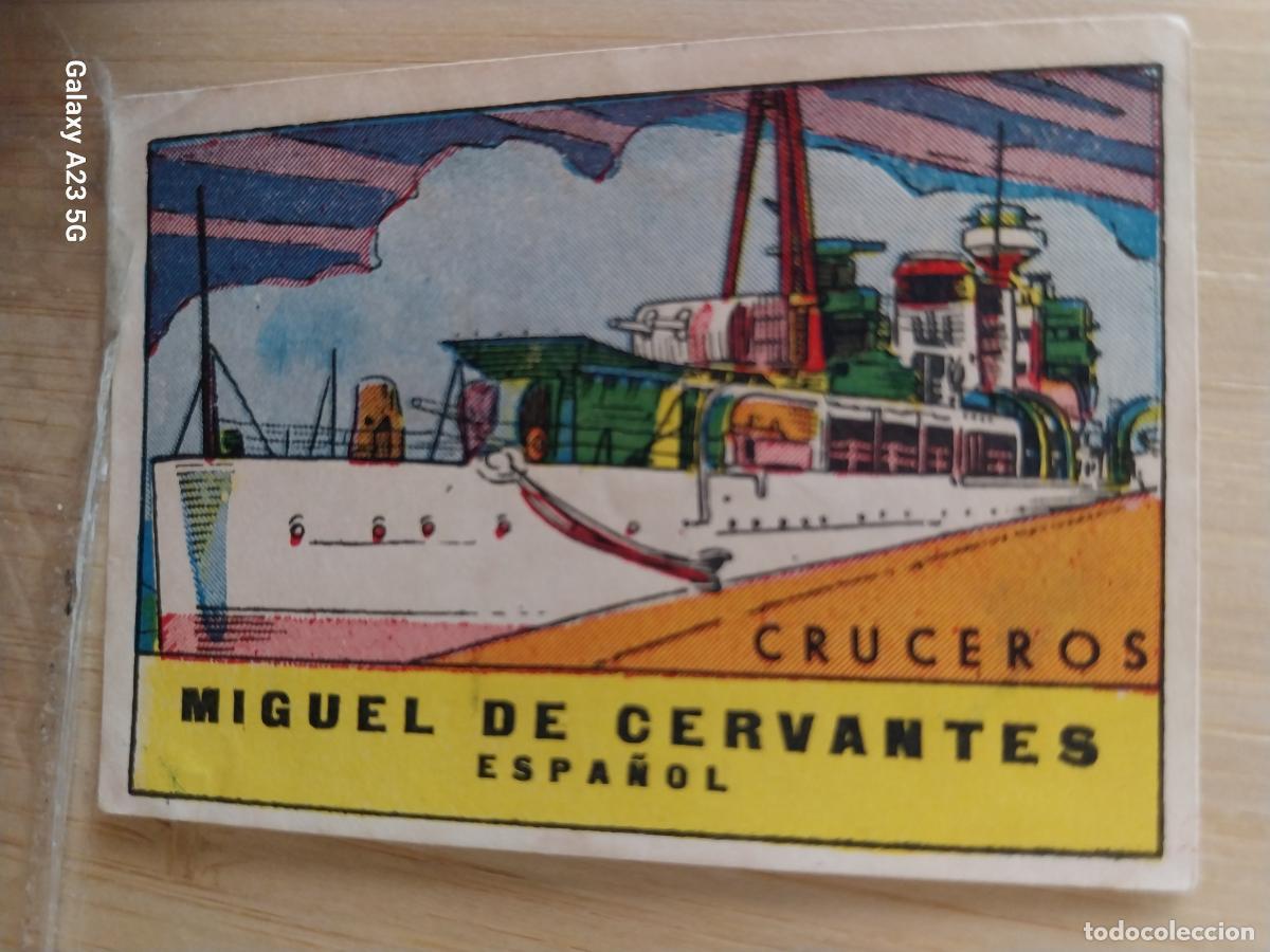 Coleccionismo cromos antiguos: CRUCERO CERVANTES ESPA&Ntilde;A CROMO A&Ntilde;OS 40 ILUSTRACION 7X5CMS ORIGINAL