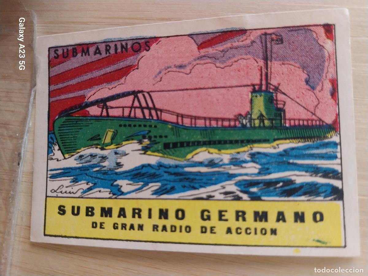 Coleccionismo cromos antiguos: SUBMARINO ALEMAN CROMO A&Ntilde;OS 40 ILUSTRACION 7X5CMS ORIGINAL