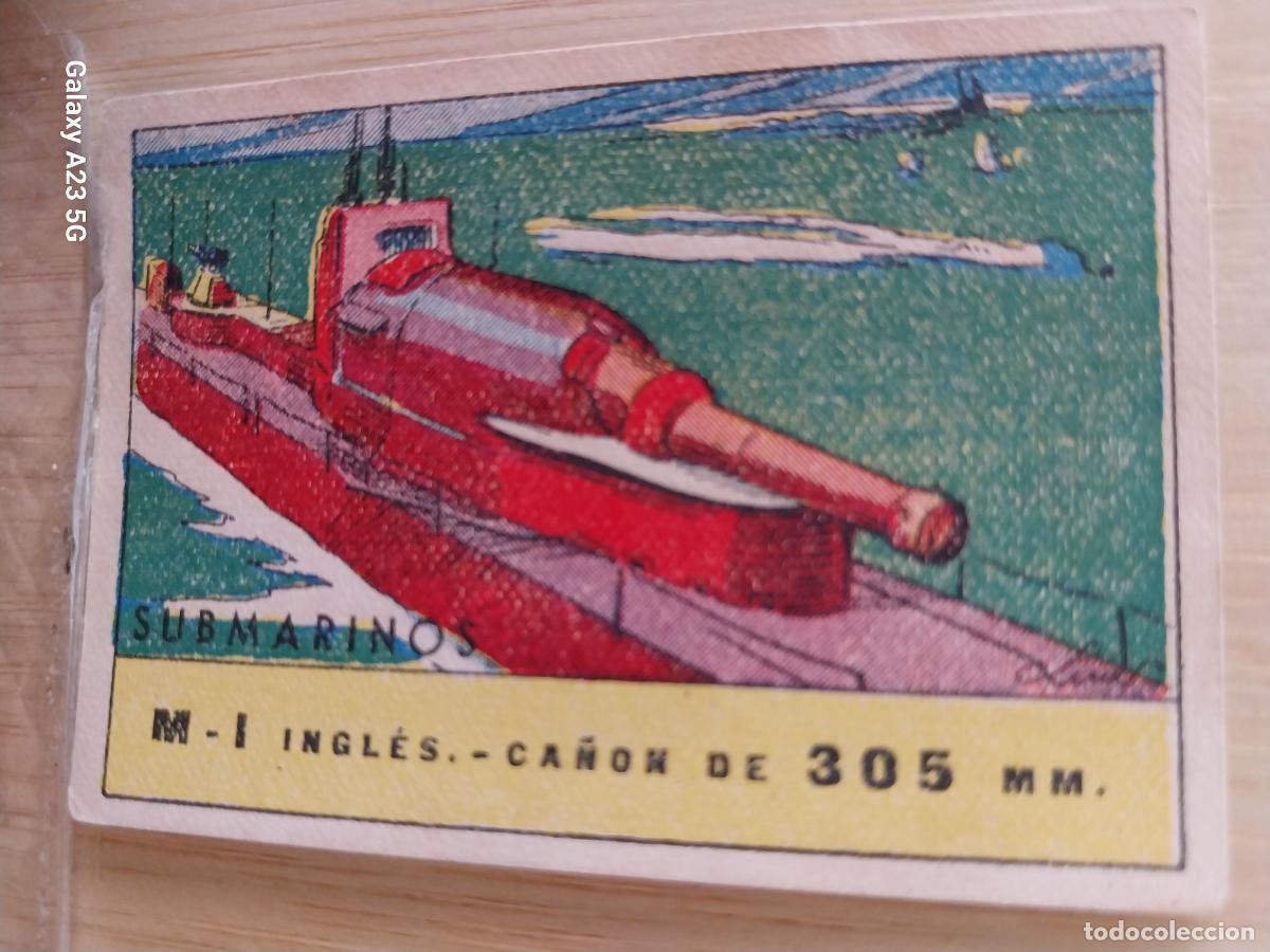 Coleccionismo cromos antiguos: SUBMARINO M1 INGLES CROMO A&Ntilde;OS 40 ILUSTRACION 7X5CMS ORIGINAL