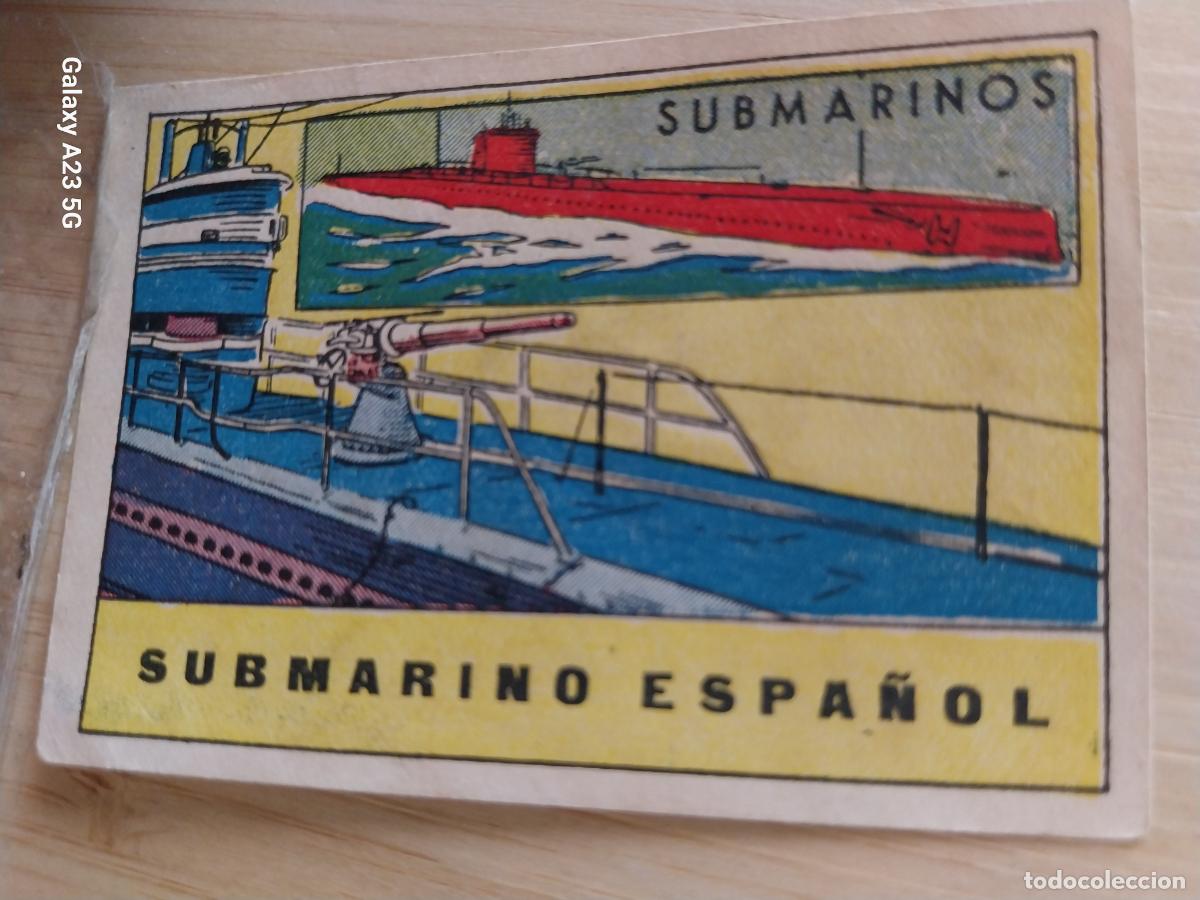 Coleccionismo cromos antiguos: SUBMARINO ESPA&Ntilde;OL CROMO A&Ntilde;OS 40 ILUSTRACION 7X5CMS ORIGINAL