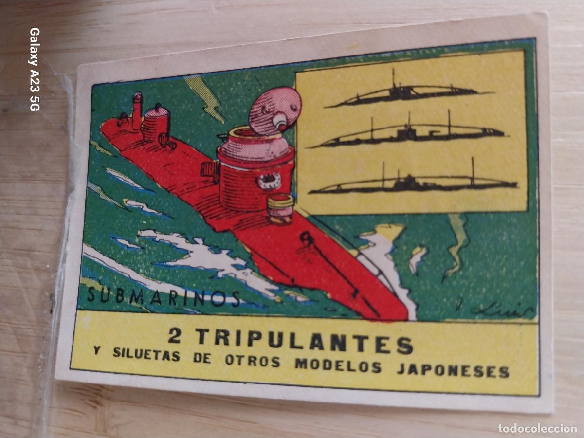 Coleccionismo cromos antiguos: SUBMARINO MODELOS JAPONESES CROMO A&Ntilde;OS 40 ILUSTRACION 7X5CMS ORIGINAL