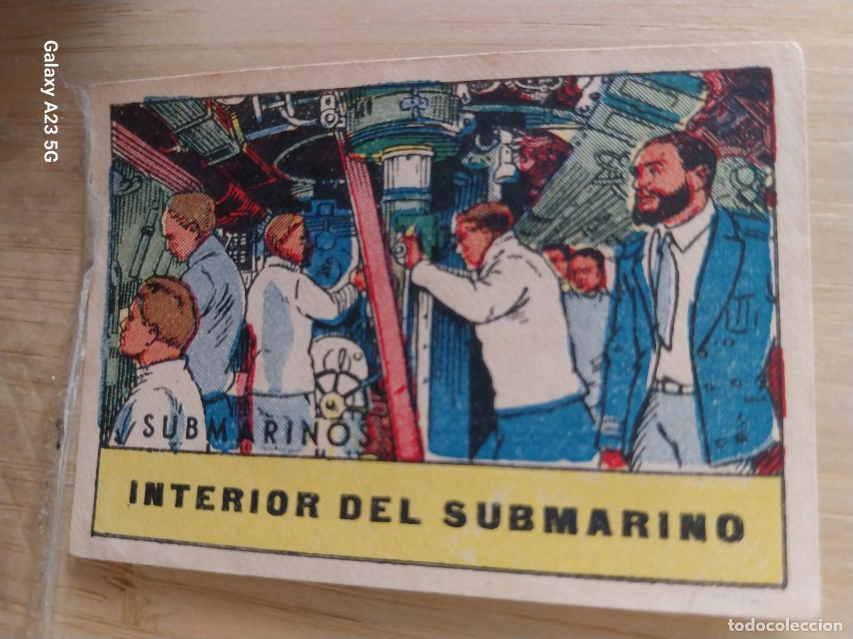 Coleccionismo cromos antiguos: SUBMARINO INTERIOR CROMO A&Ntilde;OS 40 ILUSTRACION 7X5CMS ORIGINAL