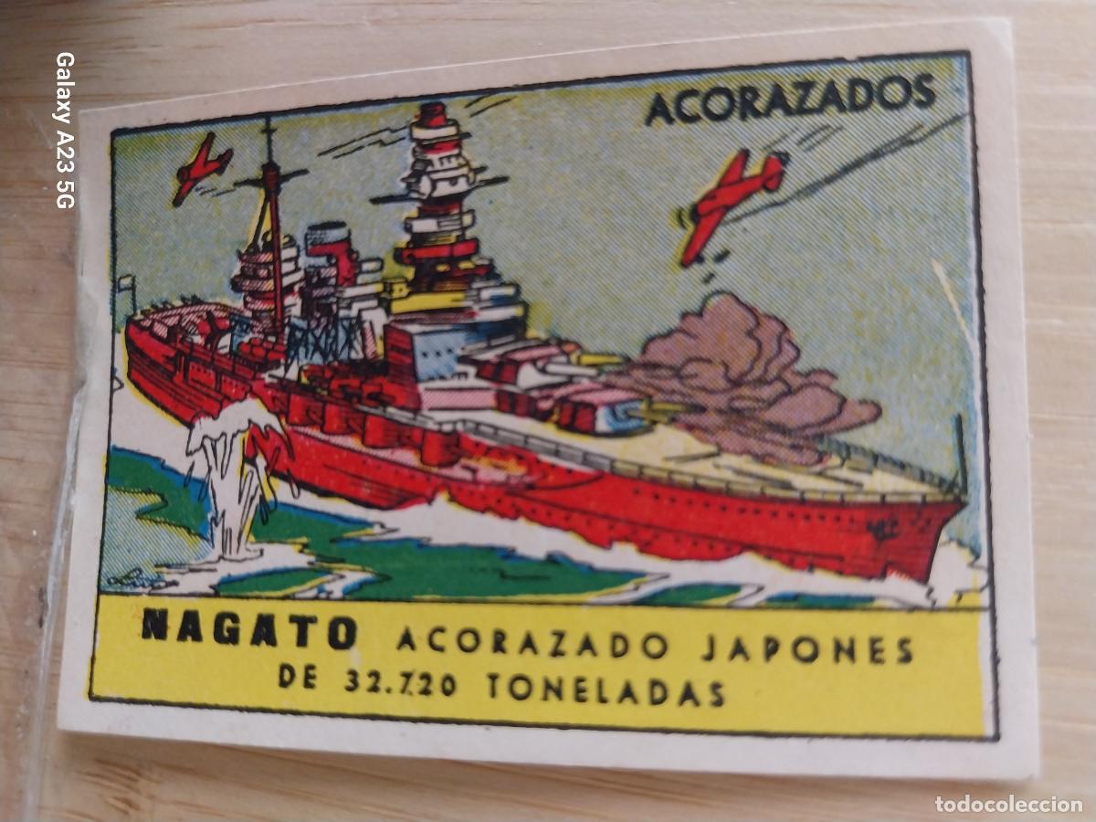Coleccionismo cromos antiguos: ACORAZADO NAGATO JAPON CROMO A&Ntilde;OS 40 ILUSTRACION 7X5CMS ORIGINAL
