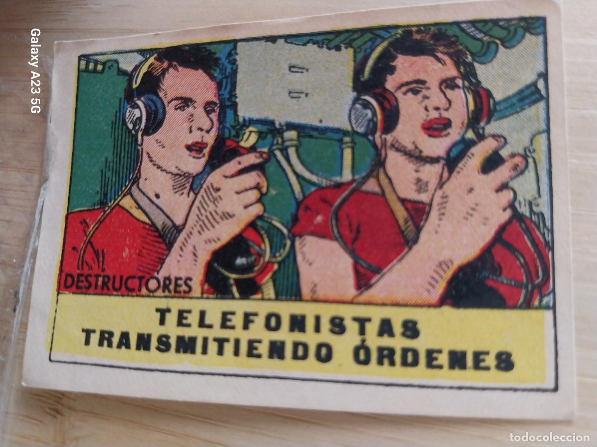 Coleccionismo cromos antiguos: DESTRUCTORES TELEFONISTAS CROMO A&Ntilde;OS 40 ILUSTRACION 7X5CMS ORIGINAL