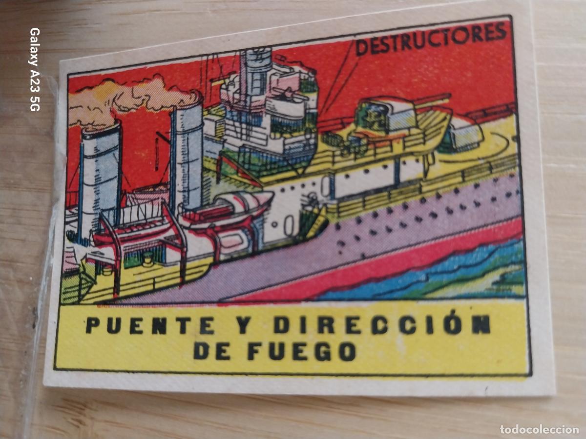 Coleccionismo cromos antiguos: DESTRUCTORES PUENTE Y DIRECCION CROMO A&Ntilde;OS 40 ILUSTRACION 7X5CMS ORIGINAL
