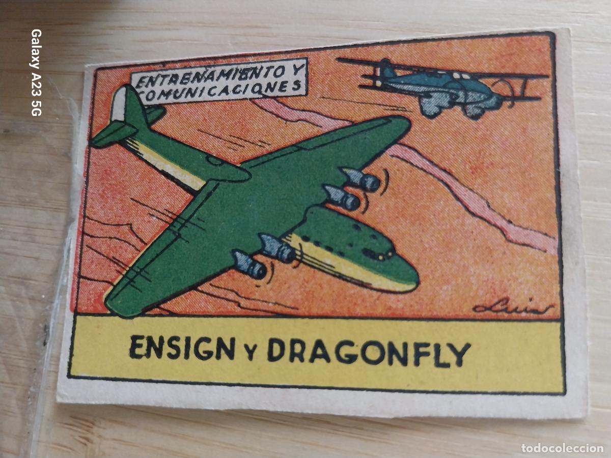 Coleccionismo cromos antiguos: ENSIGN Y DRAGONFLY CROMO A&Ntilde;OS 40 SIN PEGAR NUNCA ILUSTRACION LUIS 7X5CMS ORIGINAL