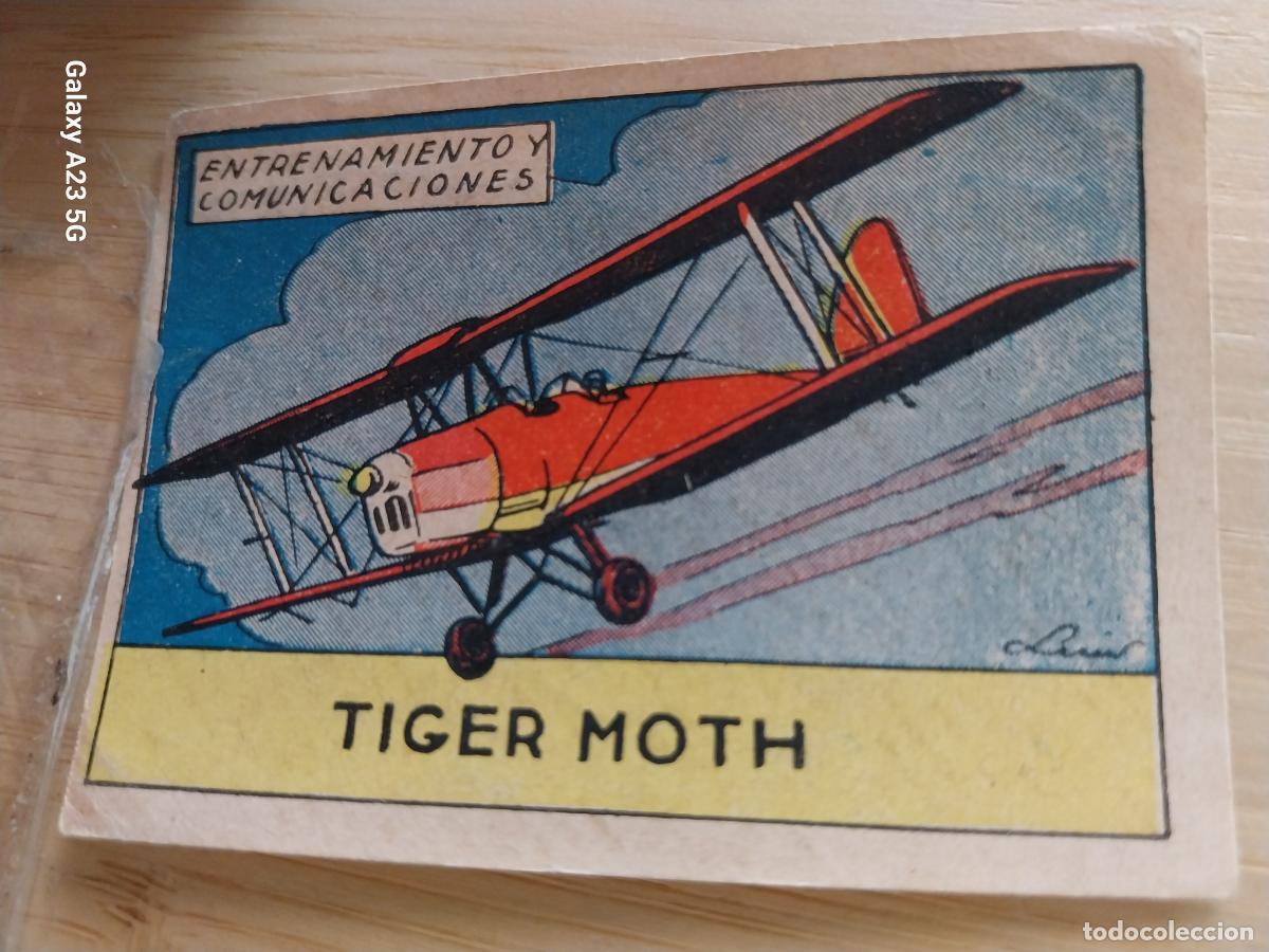 Coleccionismo cromos antiguos: TIGER MOTH CROMO A&Ntilde;OS 40 SIN PEGAR NUNCA ILUSTRACION LUIS 7X5CMS ORIGINAL AVIACION