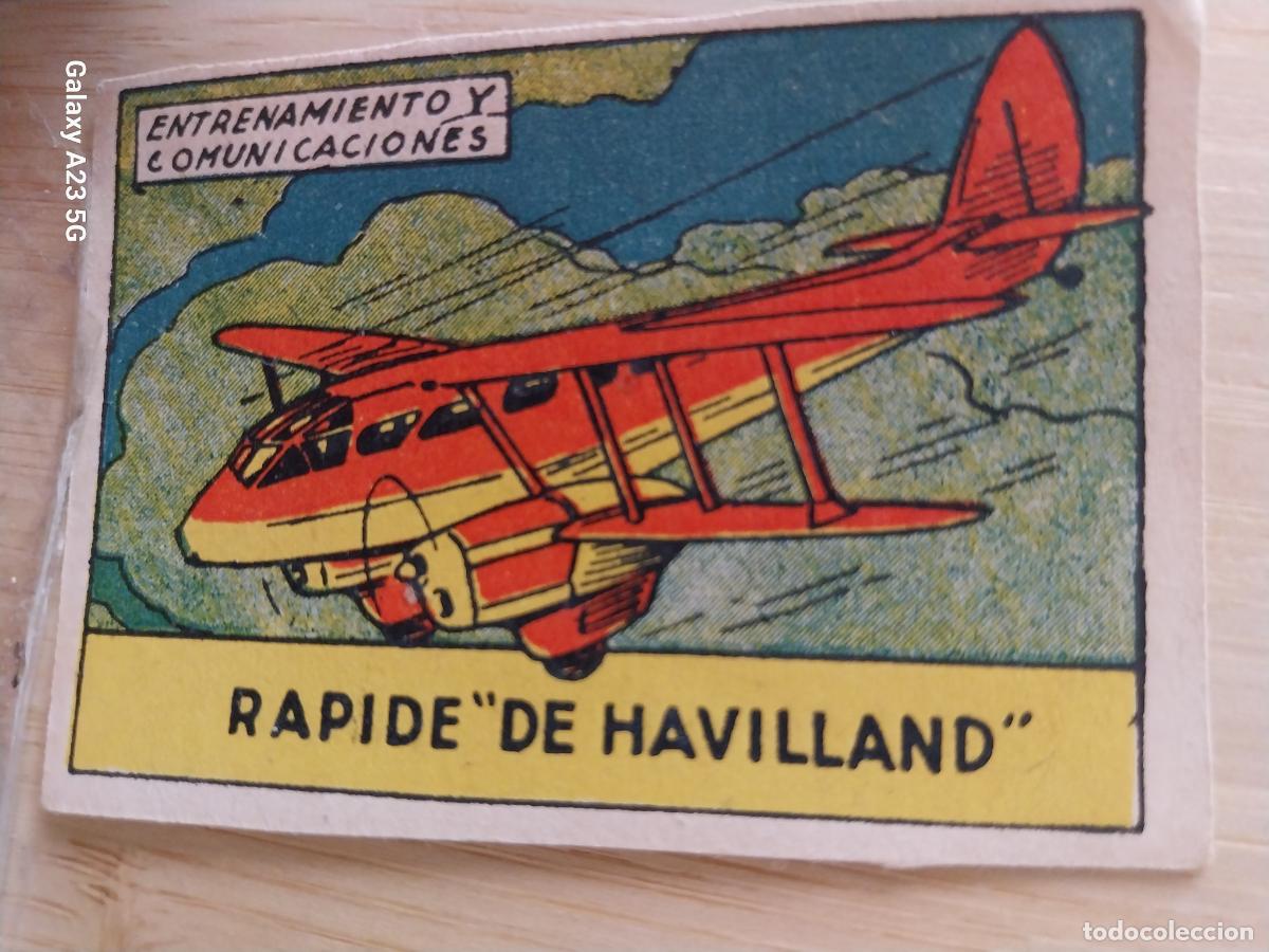 Coleccionismo cromos antiguos: RAPIDE DE HAVILLAND CROMO A&Ntilde;OS 40 SIN PEGAR NUNCA ILUSTRACION LUIS 7X5CMS ORIGINAL AVIACION