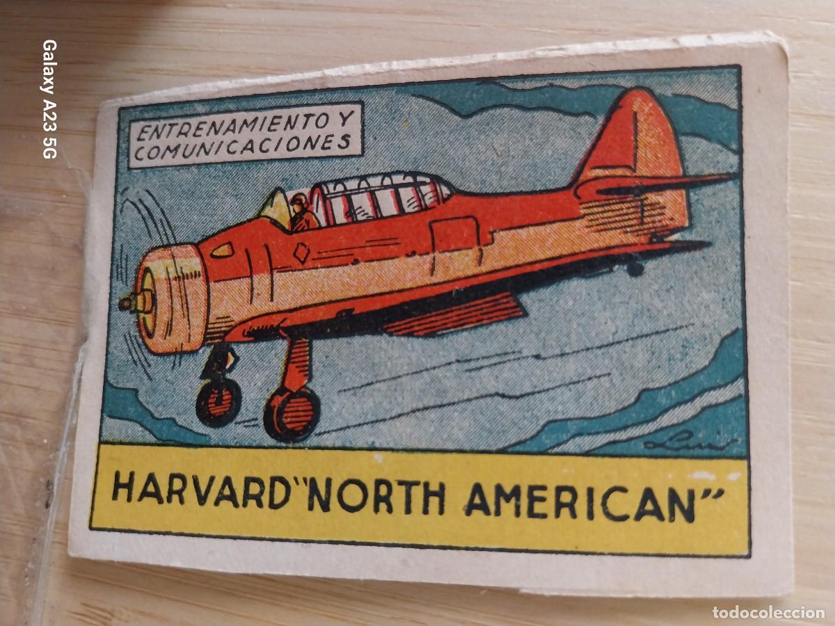 Coleccionismo cromos antiguos: HARVARD NORTH AMERICAN CROMO A&Ntilde;OS 40 SIN PEGAR NUNCA ILUSTRACION LUIS 7X5CMS ORIGINAL AVIACION