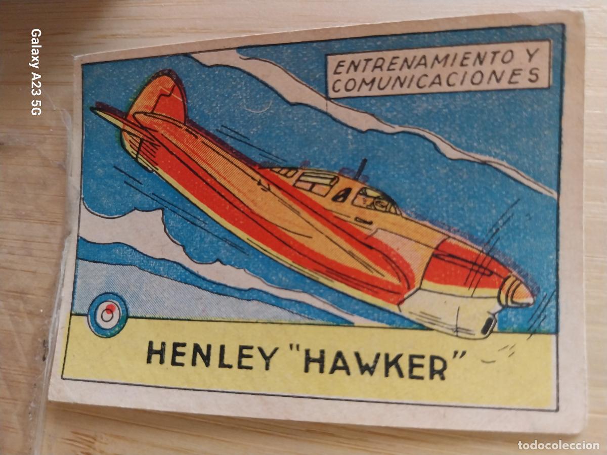 Coleccionismo cromos antiguos: HENLEY HAWKER RAF CROMO A&Ntilde;OS 40 SIN PEGAR NUNCA ILUSTRACION LUIS 7X5CMS ORIGINAL AVIACION