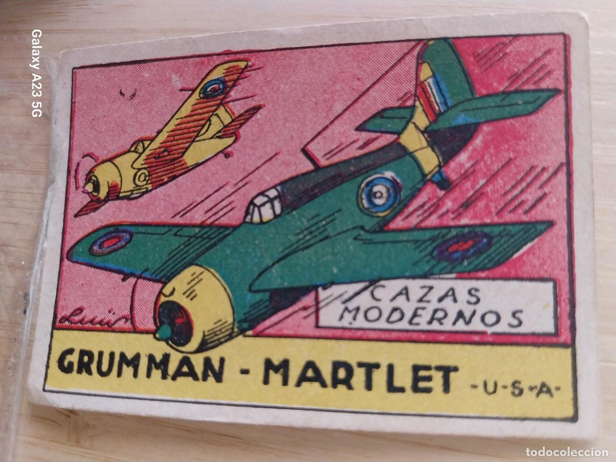 Coleccionismo cromos antiguos: CAZA GRUMMAN MARLET USA CROMO A&Ntilde;OS 40 SIN PEGAR NUNCA ILUSTLUIS 7X5CMS AVIACION