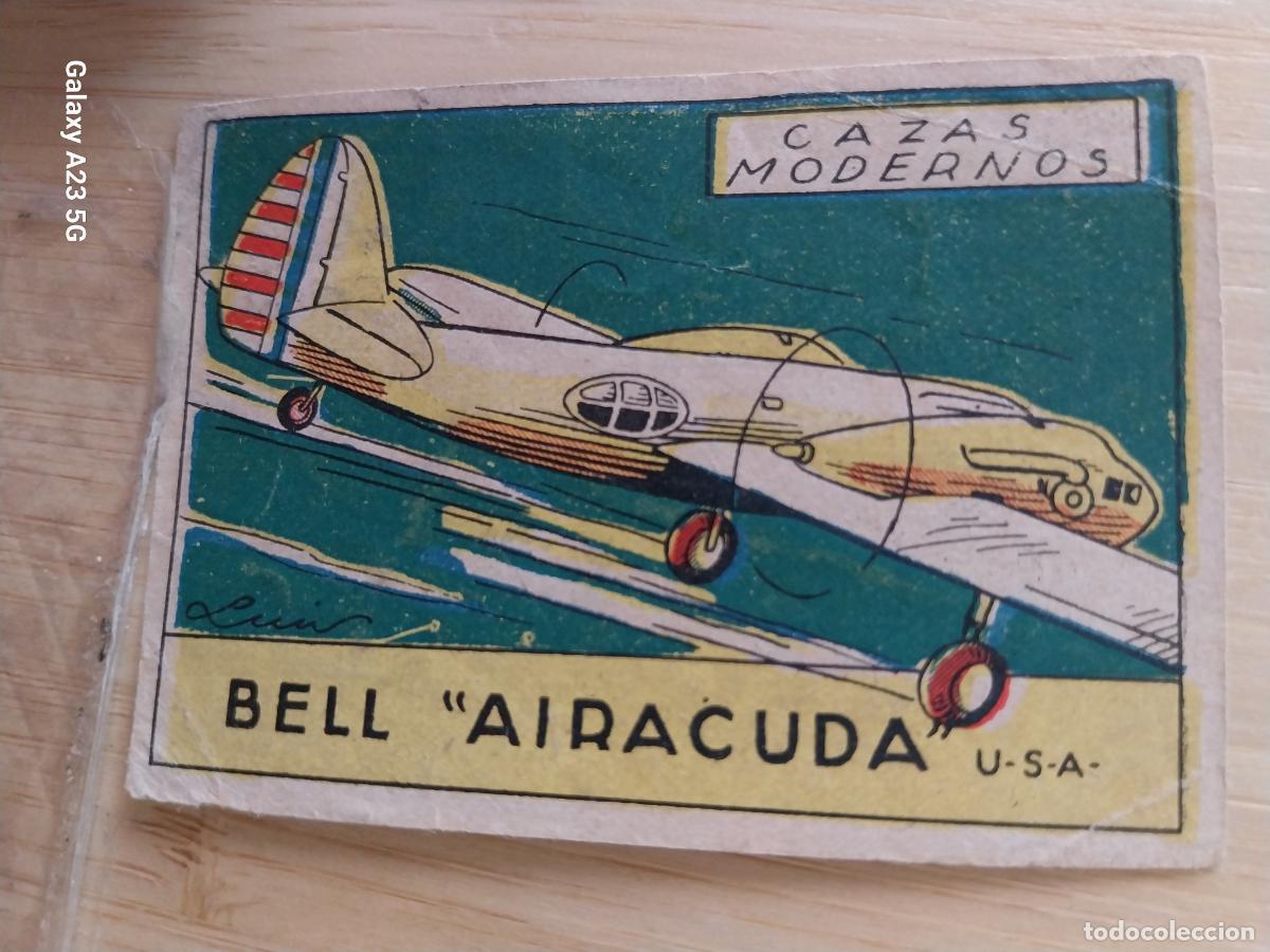 Coleccionismo cromos antiguos: CAZA BELL AIRACUDA USA CROMO A&Ntilde;OS 40 SIN PEGAR NUNCA ILUSTLUIS 7X5CMS AVIACION