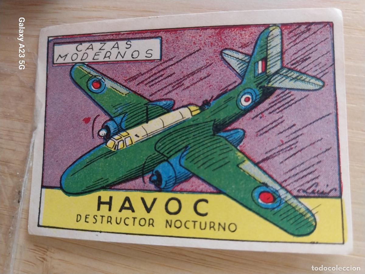 Coleccionismo cromos antiguos: CAZA HAVOC CROMO A&Ntilde;OS 40 SIN PEGAR NUNCA ILUST LUIS 7X5CMS AVIACION