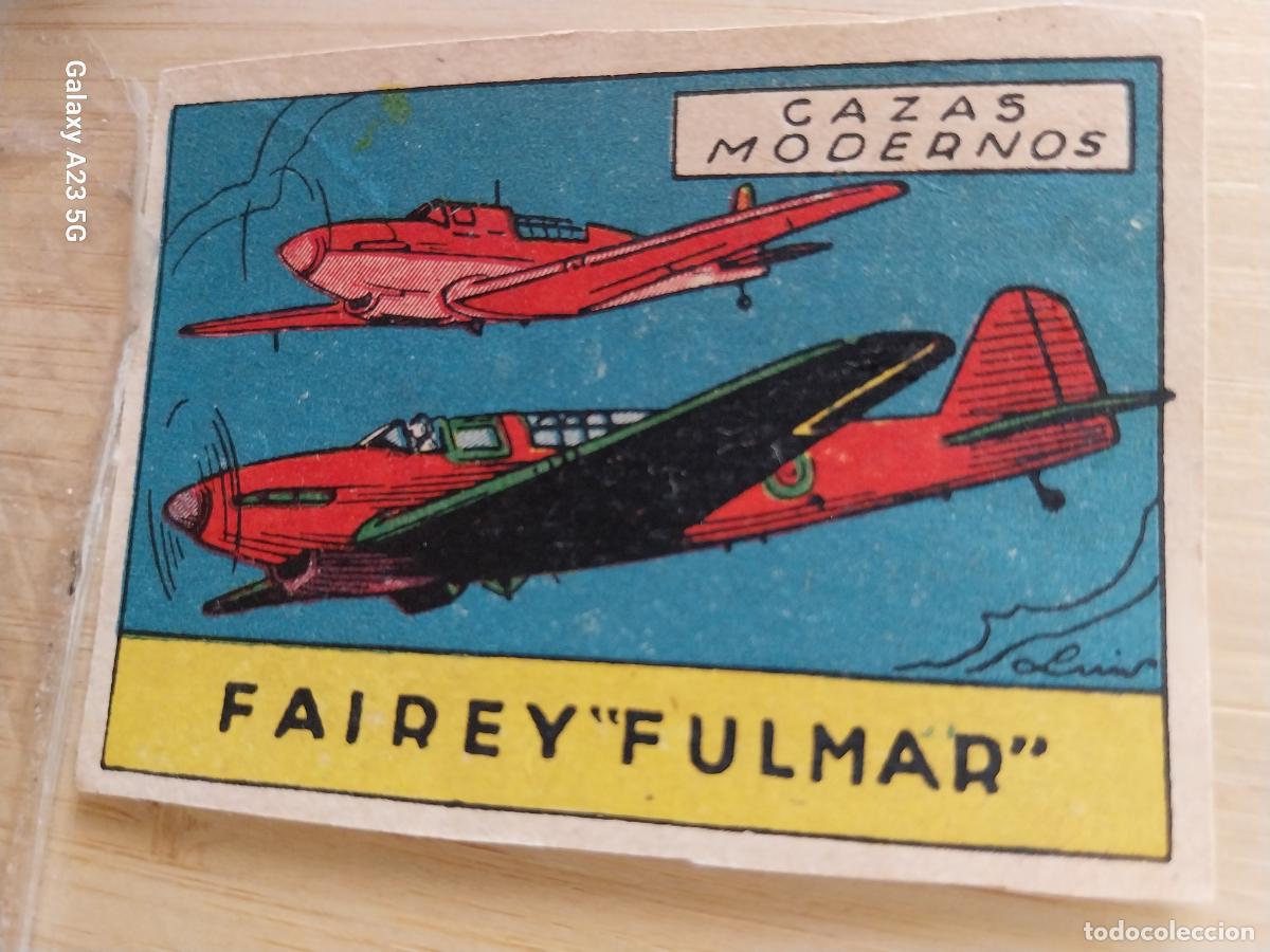 Coleccionismo cromos antiguos: CAZA FAIREY FULMAR CROMO A&Ntilde;OS 40 SIN PEGAR NUNCA ILUST LUIS 7X5CMS AVIACION